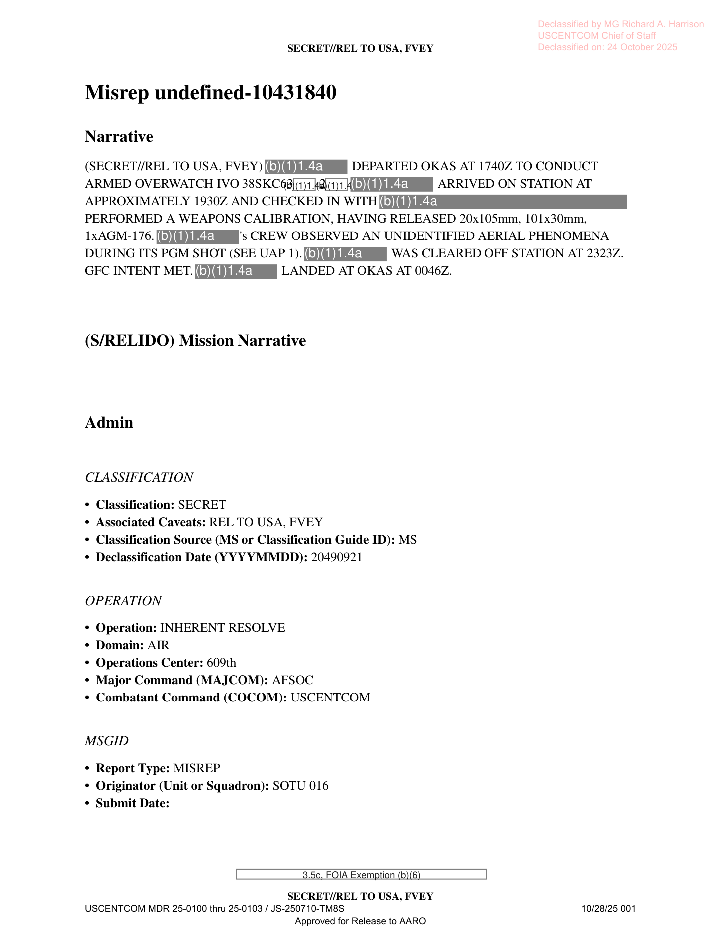 (b)(1)1.4a redactions