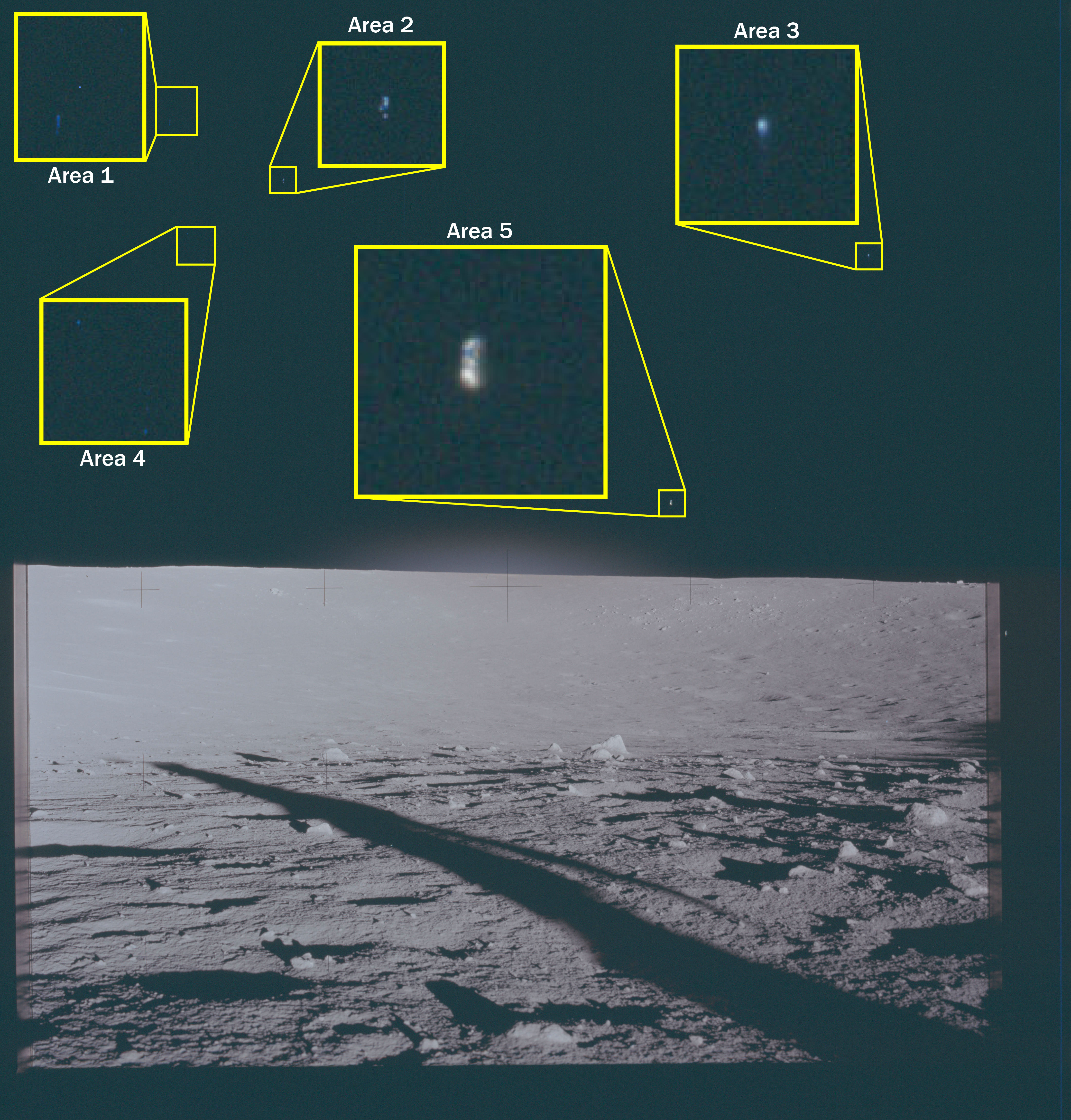 Apollo 12 surface photograph VM5 - last frame with anomaly still visible